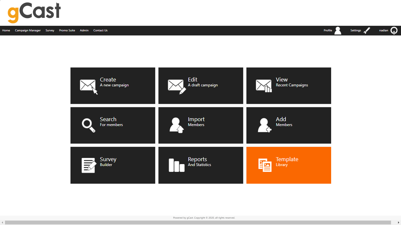 screenshot_gcast view template library 1